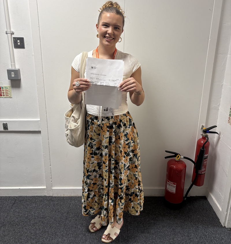 Kodi Horan celebrating her results
